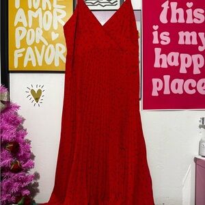 UNIQLO :C Clare Waight Keller Red Pleated Camisole Dress -L - NWT